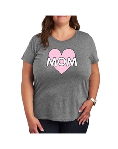 Футболка с принтом "Сердце для мамы" Plus, серый Unbranded