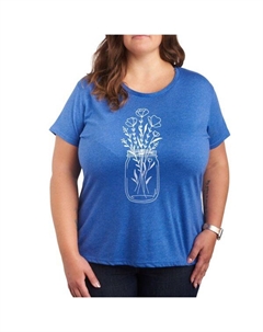 Плюс футболка с рисунком цветов в банке Мейсона, синий Unbranded