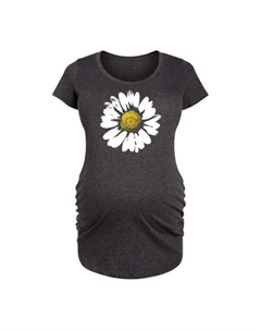 Беременная футболка с крупным рисунком ромашки, серый Unbranded