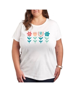 Скандинавская бохо-футболка с цветочным принтом Plus, белый Unbranded