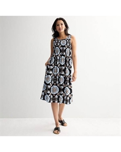 Мини-платье с плиссировкой миди, цвет black craft tile Croft & barrow