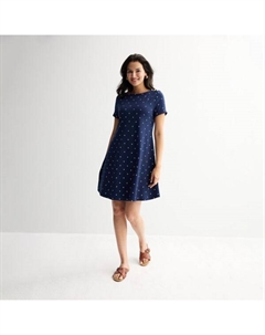 Миди-платье с застежкой на плече, цвет navy little anchor Croft & barrow