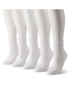 Женские 5 пар ажурных носков с отворотом, белый Sonoma goods for life