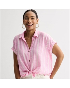 Маленькая кемпинговая рубашка, цвет pink white stripe Sonoma goods for life