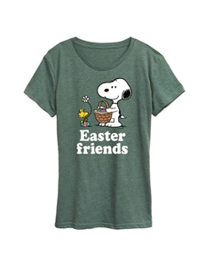 Женская футболка с рисунком пасхальных друзей, Снупи и Вудстока, зеленый Licensed character