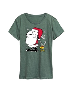 Женская футболка с рисунком Снупи и Вудстока, зеленый Licensed character