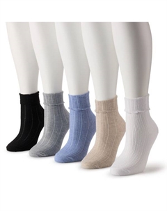 Женские 5 пар ажурных носков с отворотом, цвет chambray Sonoma goods for life