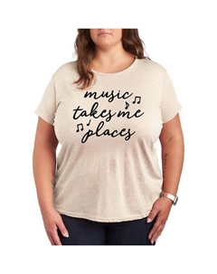 Футболка с графикой «Плюс музыка переносит меня в другие места», бежевый Unbranded