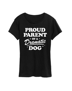 Женская футболка с принтом гордой родительницы и эффектной собаки, черный Unbranded