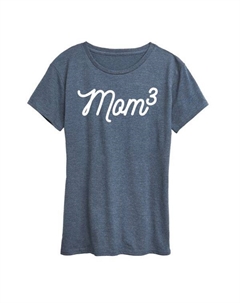 Женская футболка с принтом "Мама в кубе", синий Unbranded