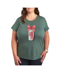 Футболка с бантом из диетической колы больших размеров, зеленый Licensed character