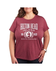 Плюс футболка с графическим принтом колледжа острова Хилтон-Хед, красный Unbranded