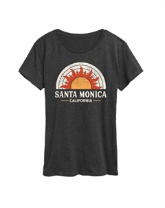 Женская футболка с принтом «Санта-Моника, Калифорния», серый Unbranded