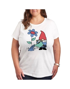 Футболка с принтом садового гнома, белый Unbranded