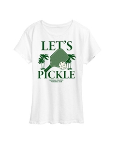 Женская футболка с принтом "Давай замаринуем" Let's Pickle, белый Unbranded