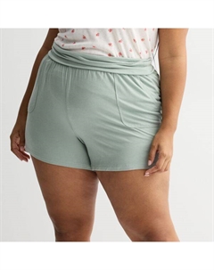 Плюс сайз шорты для сна с отворотом, цвет iceberg green Sonoma goods for life