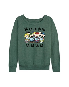 Женская футболка с длинным рукавом Peanuts Fa La La из французского терри, зеленый Licensed character