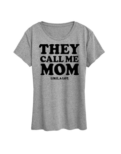 Женская футболка с надписью «Зови меня мамой», серый Unbranded