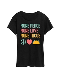 Женская футболка с принтом "Мир, любовь, тако", черный Unbranded