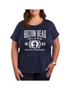 Плюс футболка с графическим принтом колледжа острова Хилтон-Хед, синий Unbranded