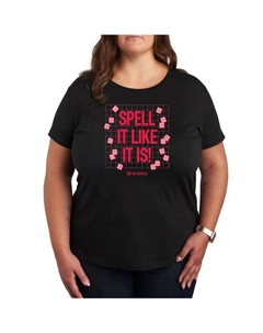 Плюс скрэббл, напиши это как есть, графическая футболка от, черный Hasbro