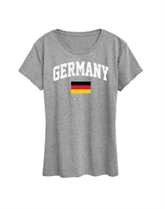 Женская футболка с графическим флагом Германии, серый Unbranded
