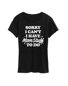 Футболка с принтом «Мамины заботы» для женщин, черный Unbranded