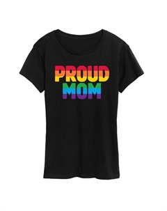 Футболка для мам с гордой надписью "Proud mom", черный Unbranded