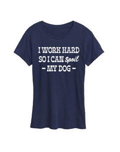 Футболка женская "Балую свою собаку" с принтом, синий Unbranded