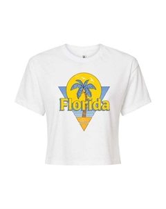 Укороченная футболка с принтом в стиле ретро «Флорида» для юниоров, белый Unbranded