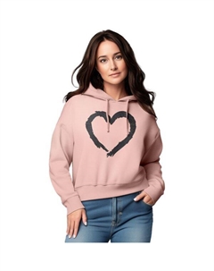 Женская укороченная толстовка с принтом в виде мазков кисти в виде сердца, цвет rose pink Licensed character