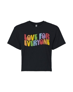 Укороченная футболка с надписью «Любовь юниоров ко всем», черный Unbranded