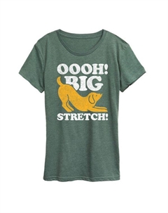 Женская футболка с принтом "Ого, как потянулась", зеленый Unbranded