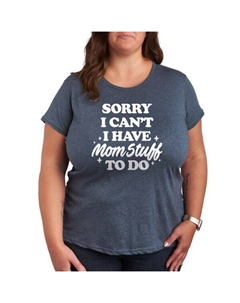 Плюс футболка с графическими материалами для мамы, синий Unbranded