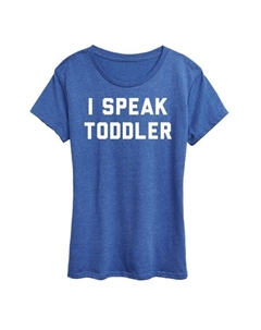 Женская футболка с принтом "Я говорю на языке малышей", синий Unbranded