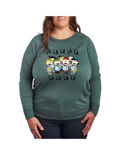 Футболка с длинным рукавом из французского трикотажа больших размеров с рисунком арахиса, зеленый Licensed character