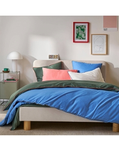 Пододеяльник однотонный из хлопка Macha зеленый La redoute interieurs