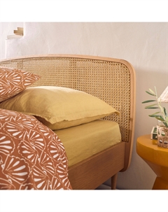 Простыня на резинке из стиранного льна бортик 30 см Linot зеленый Laredoute