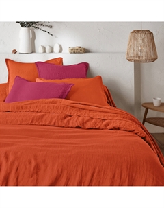 Пододеяльник из стираного льна Linot оранжевый La redoute interieurs