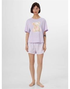 Комплект домашний женский с принтом и надписью Mark formelle