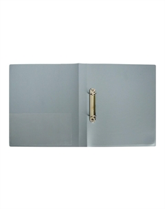 Папка на 2 кольцах а4,, 27 мм, 700 мкм, внутренний и торцевой карман, серая Calligrata