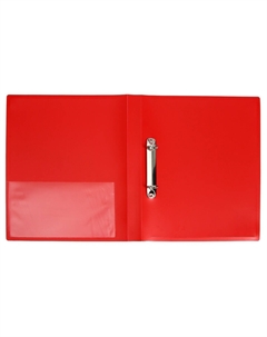 Папка на 2 кольцах а4,, 25 мм, 700 мкм, внутренний и торцевой карман, красная Calligrata