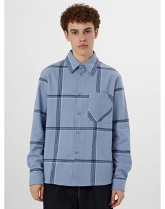 Рубашка мужская голубая в крупную клетку Mark formelle