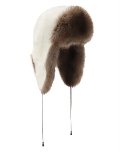 Меховая шапка-ушанка из норки и соболя Victoria kusenkova