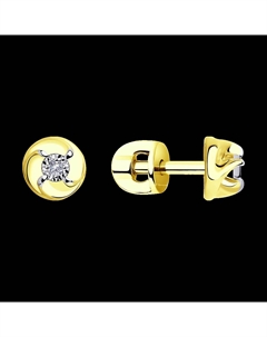 Серьги из комбинированного золота с бриллиантами Sokolov