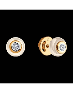 Серьги из золота с бриллиантами и жёлтыми керамическими вставками Sokolov