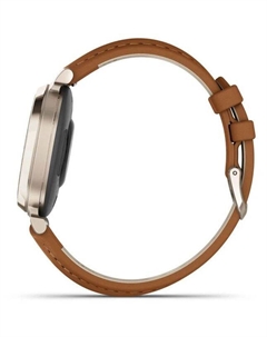 Часы Garmin Lily 2 Classic 010-02839-02 кремовое золото, коричневый кожаный ремешок 35,4мм