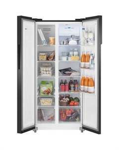 Холодильник двухкамерный WEISSGAUFF WSBS 500 Inverter NoFrost Side by Side, инверторный черный Weissgauff