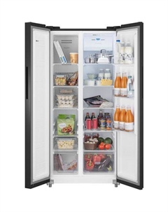 Холодильник двухкамерный WEISSGAUFF WSBS 500 Inverter NoFrost Black Side by Side, инверторный черный Weissgauff