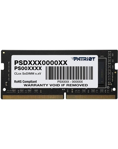 Оперативная память Patriot Memory SO-DIMM DDR4 8GB 2666MHz Signature Line (PSD48G266682S) Patriot memory